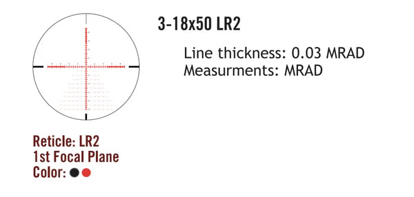 Sightmark Presidio 3-18x50 LR2 FFP riflescope