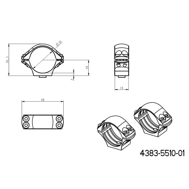 30mm scope rings | long Picatinny QD Tactical base