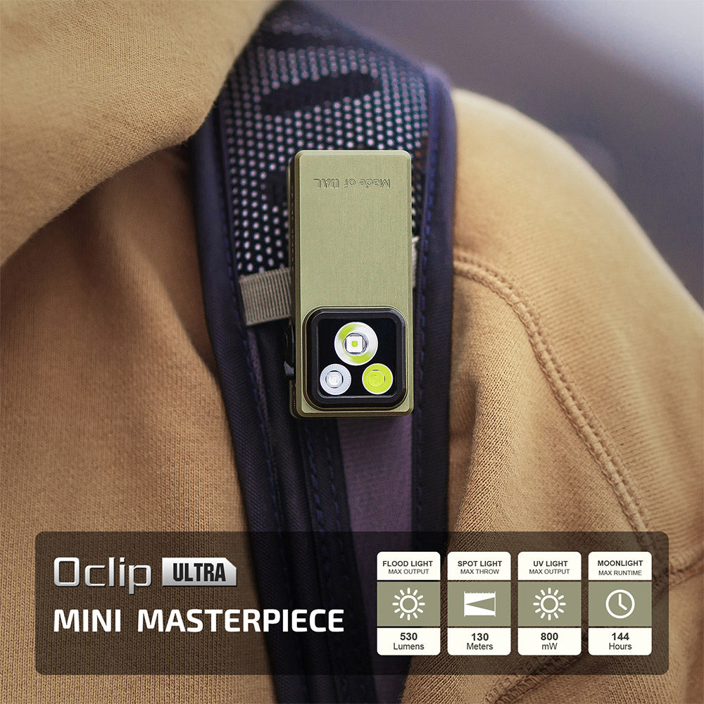 Olight Oclip Ultra | 3-in-1 clip-on EDC light | 530 lm - Olive Green