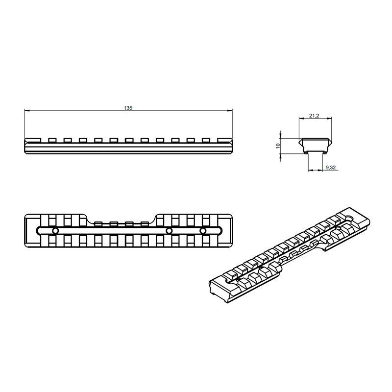 Brno ZKM 452 picatinny rail [11mm]
