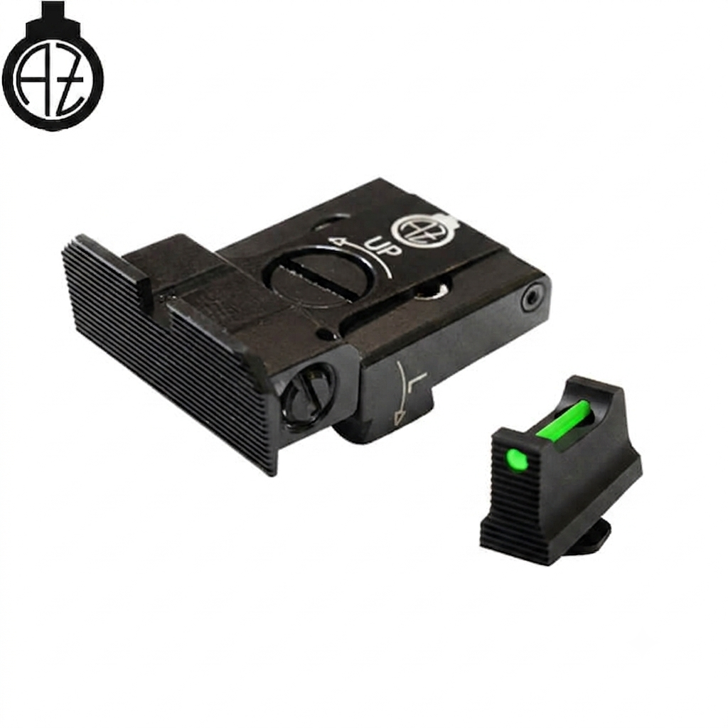 Adjustable sights for Glock [G17 G19 G26 & other] with fiber optics | type