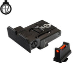 Glock 17, Glock 19, Glock 26 adjustable sights with fiber optics | type A