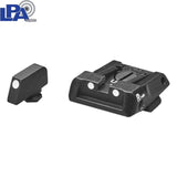 Adjustable sights for Glock [G17 G19 G26 & other] | with white dots