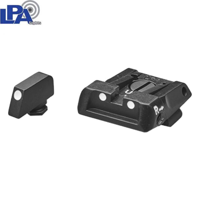 Glock [G17, G19, G26 & other] adjustable sight set | with white dots
