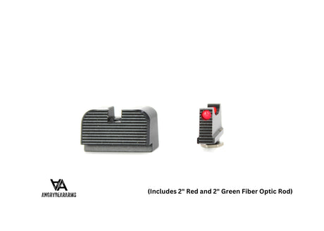 Glock MOS [G17 MOS, G19 MOS, & other] tall sport sights with fiber optics