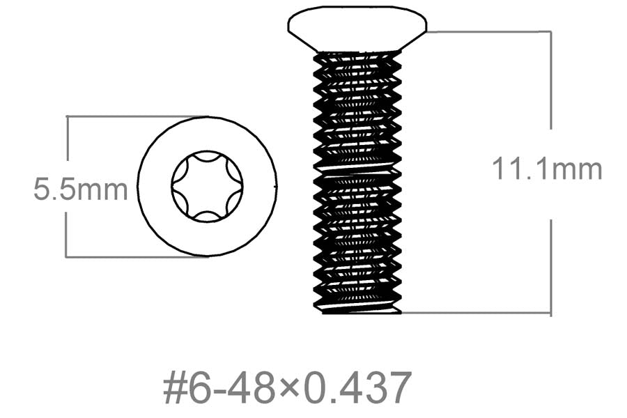 Set of screws 3pcs | 6-48x0.437" [T10]