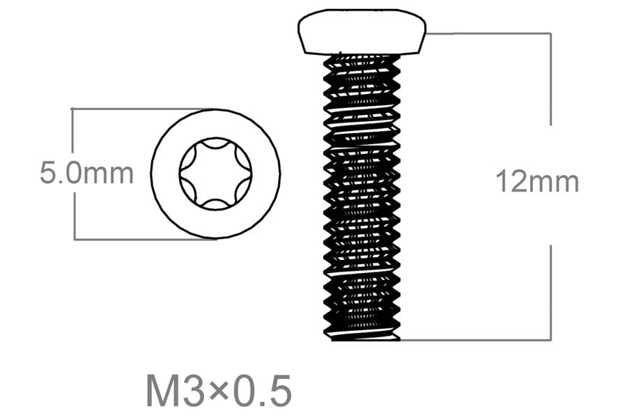 Set of screws 3pcs | M3x0.5 [T10]