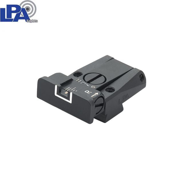 Tanfoglio Limited, EAA Witness, IWI Jericho, Springfield P9 fully adjustable rear sight [old dovetail 9.5 mm] | with white lines