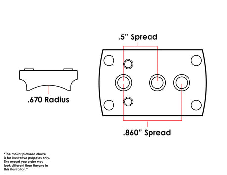 Universal shotgun / rifle [.670’’ Radius] red dot mount | type S [RMSc DPP K-series footprint]