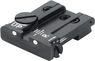 Browning Hi-Power adjustable rear sight | white dots