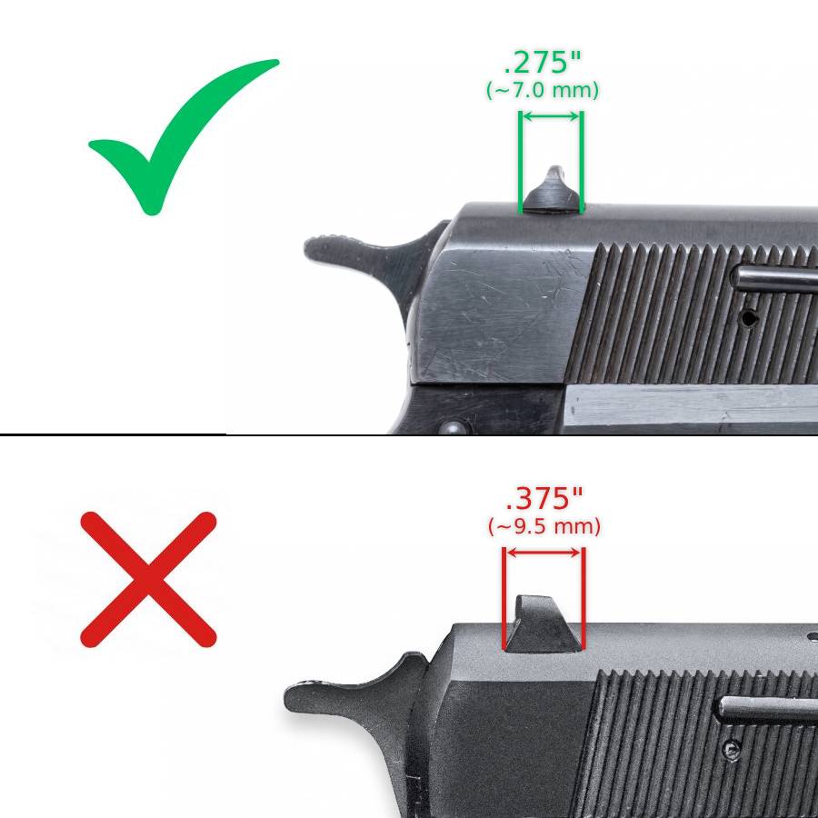 Browning Hi-Power Vigilante adjustable sights | white lines