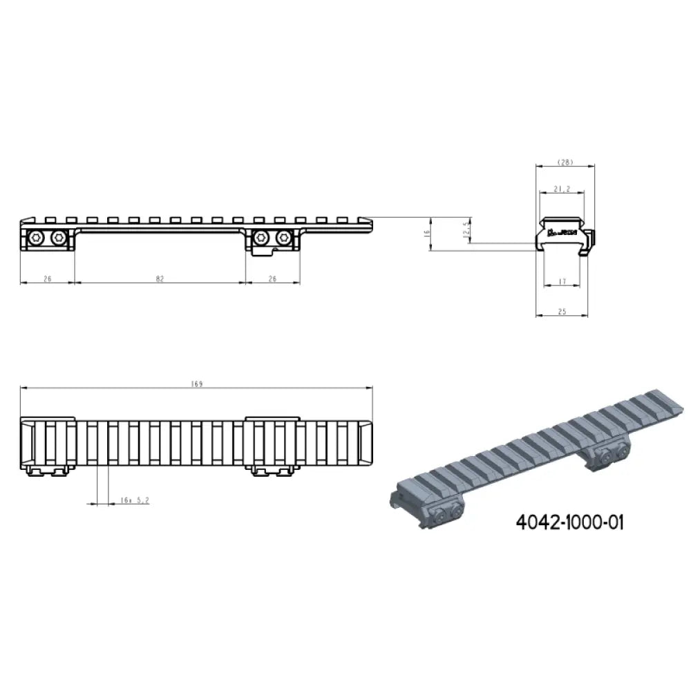 CZ 550 & CZ 557 Long Action Picatinny rail [steel]