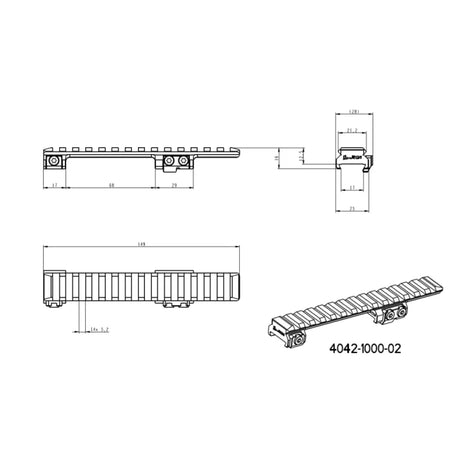 CZ 550 & CZ 557 Short Action Picatinny rail [steel]