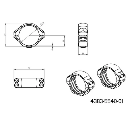 34mm scope rings | long Picatinny QD Tactical base
