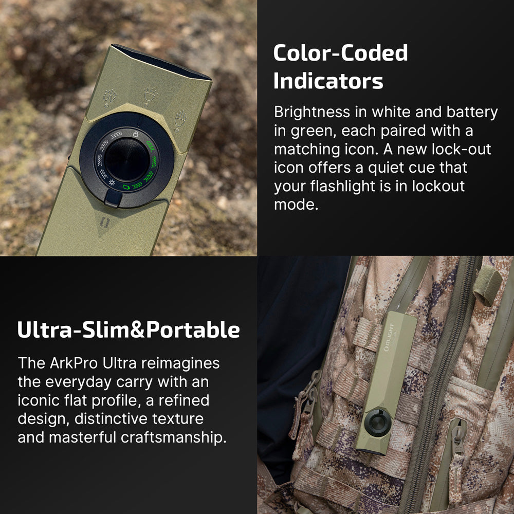Olight ArkPro Ultra | flat 4-in-1 EDC flashlight | 1.700 lm - Olive Green